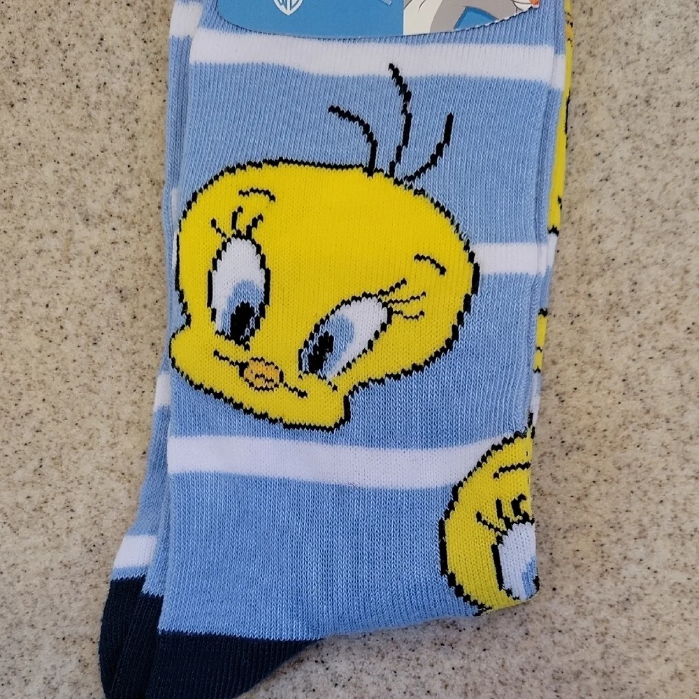 Warner Bros. Looney Tunes Tweety Socks - Light Blue and Black